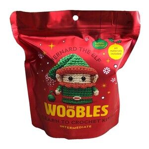 The Woobles Bernard the ELF Intermediate Crochet Kit Holiday Edition New SEALED